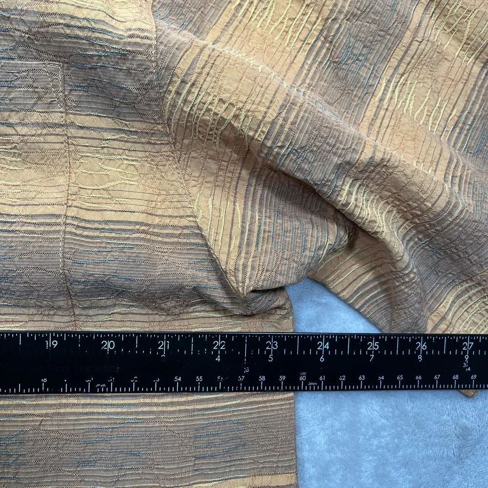 Tommy Bahama Shirt Men's M Silk Orange Brown Striped Short Sleeve NEW